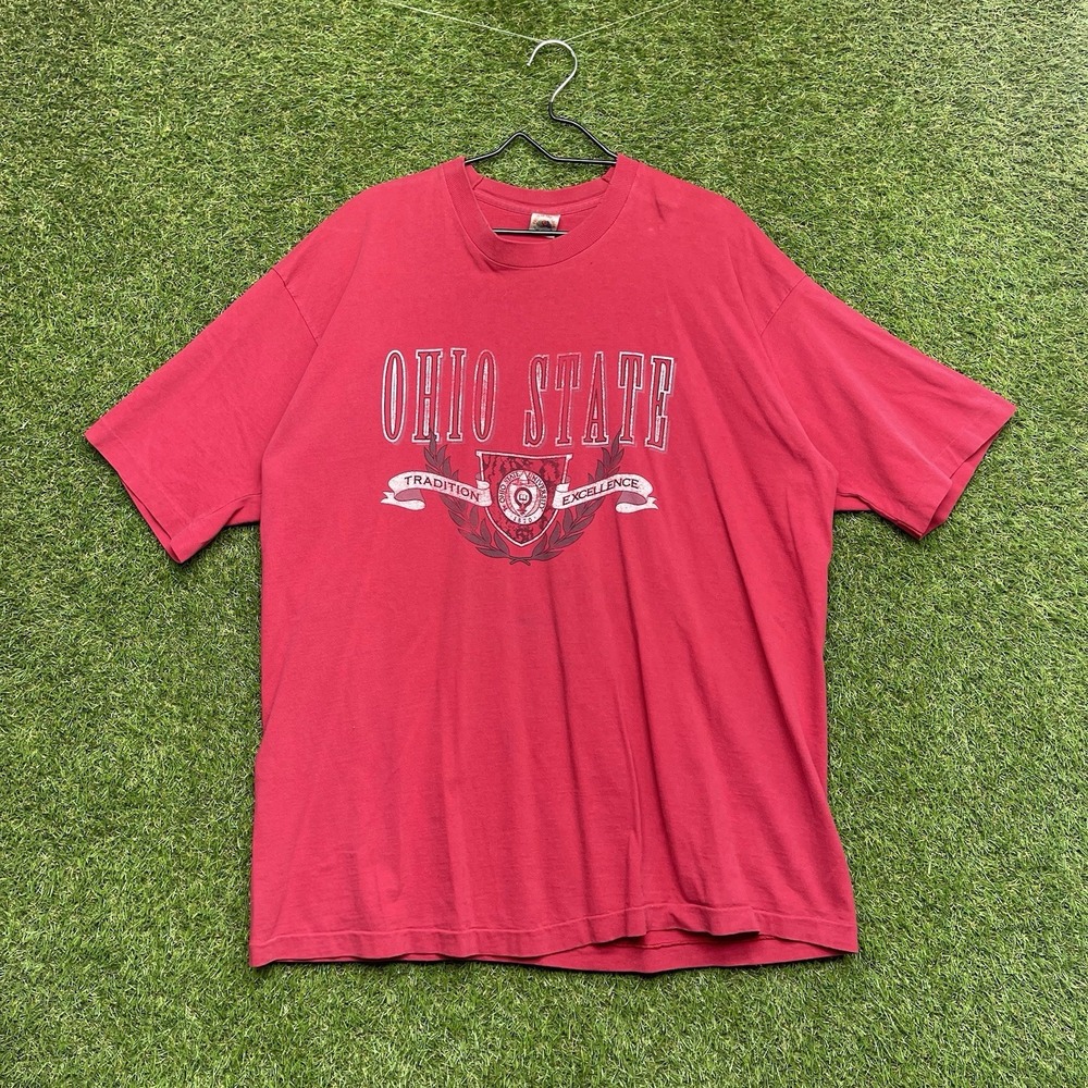 Vintage Ohio State Buckeyes Shirt Mens 2XL Embroidered 90s University OSU Red